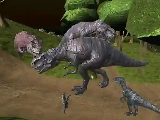 Jwèt Mightnight Multiplayer Dinosaur Hunt sou entènèt