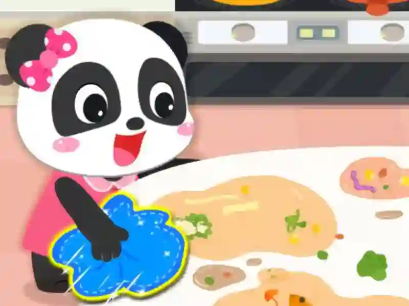 Jwèt Baby Panda Cleanup sou entènèt
