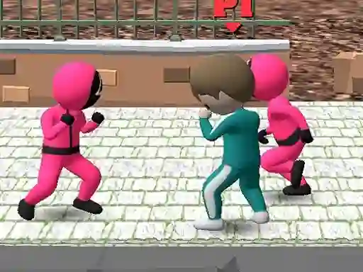 Jwèt Squid Game Multiplayer Fighting sou entènèt