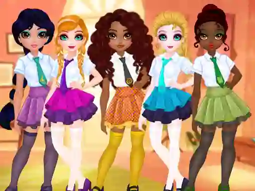 Jwèt Princesses BFF Rush To School sou entènèt
