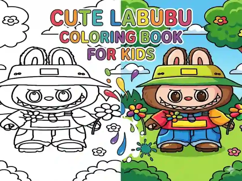 Jwèt Cute Labubu Coloring Book for Kids sou entènèt