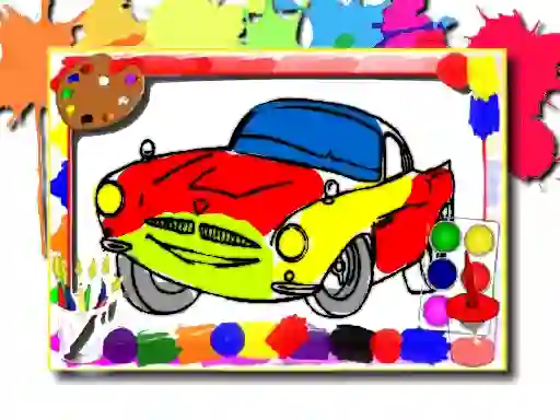 Jwèt Racing Cars Coloring Book sou entènèt