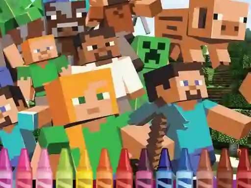 Jwèt 4GameGround Minecraft Coloring sou entènèt