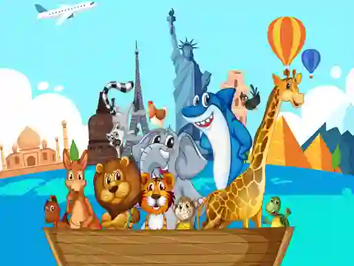Jwèt Crazy Friends Travel The World Puzzle sou entènèt