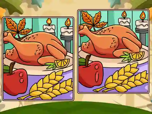 Jwèt Thanksgiving Spot The Differences sou entènèt
