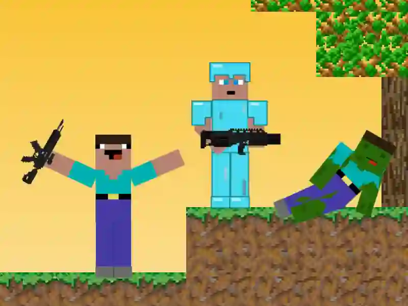 Jwèt Noob vs Pro: Zombie Apocalypse sou entènèt