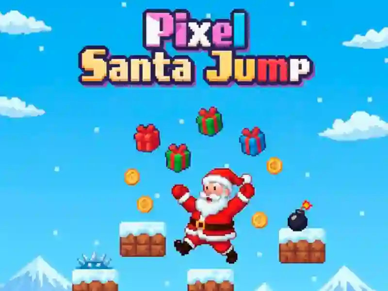 Jwèt Pixel Santa Jump sou entènèt