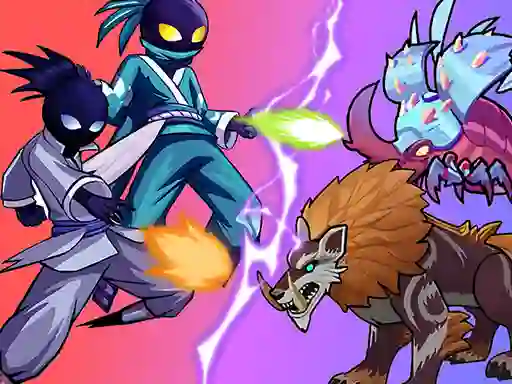 Jwèt Stick Ninja Survival sou entènèt