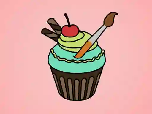 Jwèt Yummy Cupcake Coloring sou entènèt