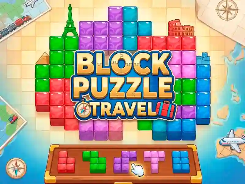 Jwèt Block Puzzle Travel sou entènèt