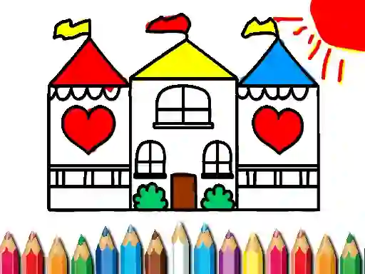 Jwèt Back To School Coloring Book DOLL HOUS sou entènèt
