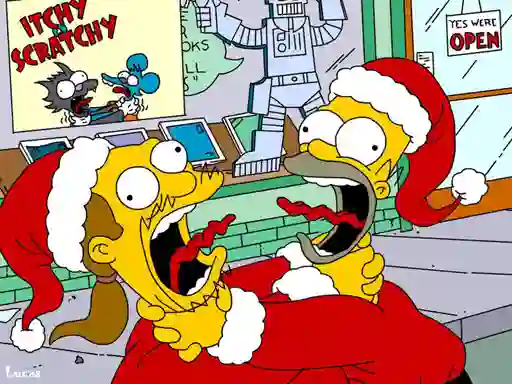 Jwèt Simpsons Christmas Jigsaw Puzzle sou entènèt