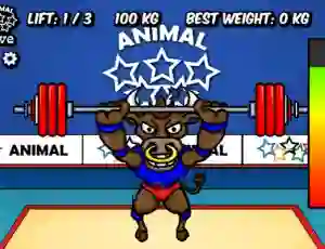 Jwèt Animal Olympics Weight Lifting sou entènèt