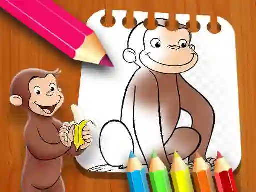 Jwèt Curious George Coloring Book sou entènèt