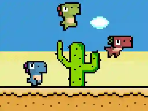Jwèt Pixel Dino Run sou entènèt
