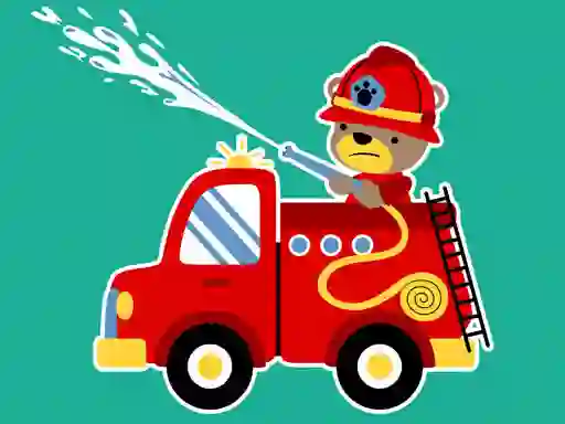 Jwèt Animal Firetrucks Match 3 sou entènèt