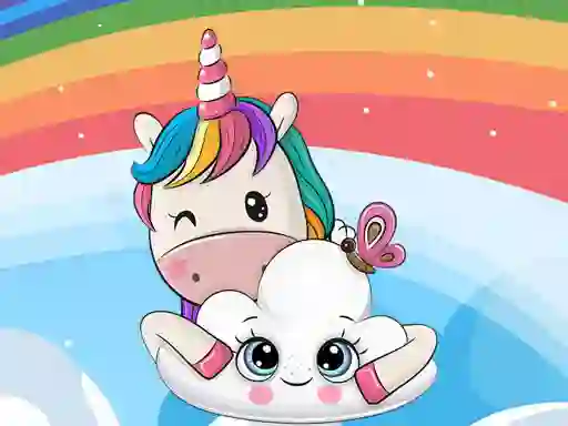 Jwèt Cute Unicorn Jigsaw sou entènèt