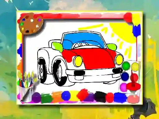 Jwèt Cartoon Cars Coloring Book sou entènèt