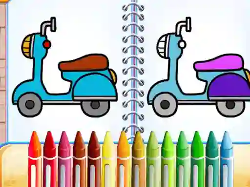 Jwèt Cute Bike Coloring Book sou entènèt