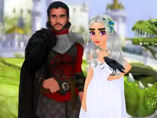 Jwèt Dragon Queen Wedding Dress sou entènèt