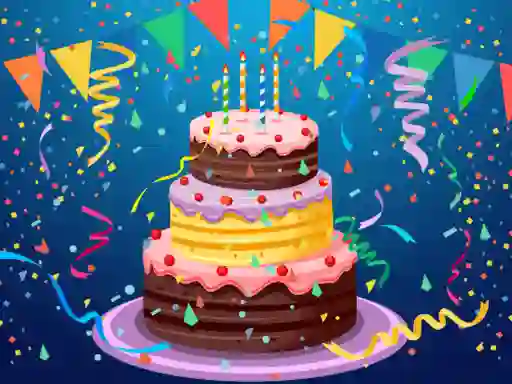 Jwèt Birthday cake puzzle sou entènèt