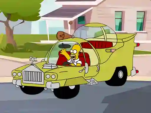 Jwèt The Simpsons Car Jigsaw sou entènèt