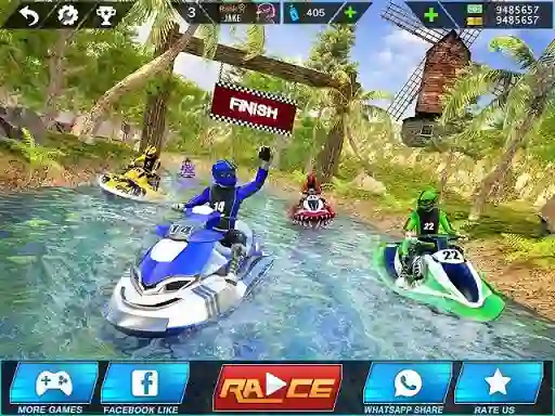 Jwèt Extreme Power Boat Water Racing sou entènèt