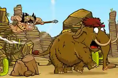 Jwèt Caveman Hunt sou entènèt