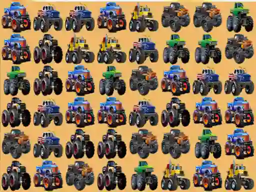 Jwèt Monsters Trucks Match 3 sou entènèt