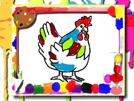 Jwèt Chicken Coloring Book sou entènèt