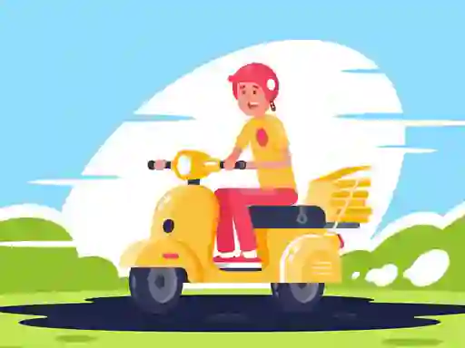 Jwèt City Scooter Rides Jigsaw sou entènèt