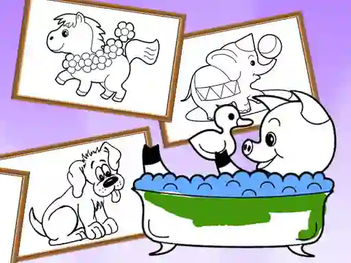Jwèt Cartoon Coloring for Kids Animals sou entènèt