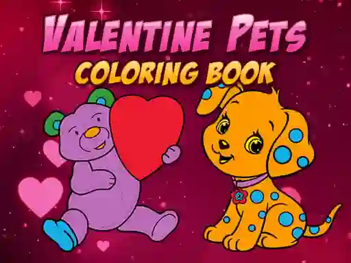 Jwèt Valentine Pets Coloring Book sou entènèt