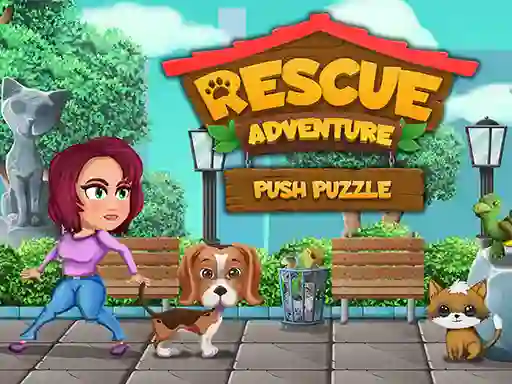 Jwèt Rescue Adventure Push Puzzle sou entènèt