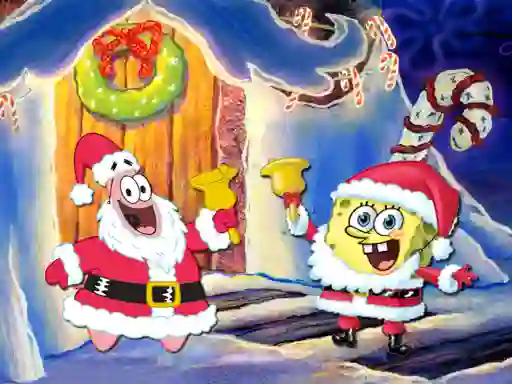 Jwèt SpongeBob Christmas Jigsaw Puzzle sou entènèt