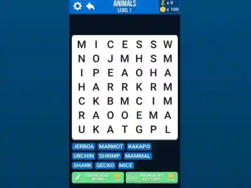 Jwèt Word Search sou entènèt