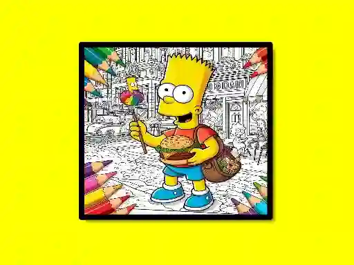 Jwèt Back To School Simpsons Coloring Book sou entènèt