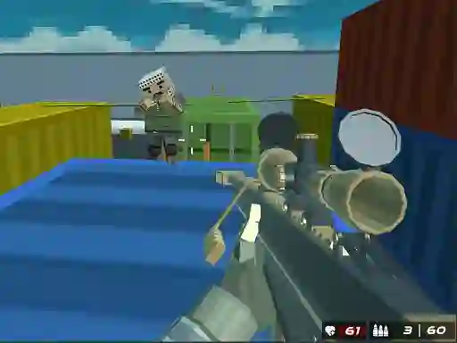 Jwèt Shooting Blocky Combat Swat Gungame Survival sou entènèt