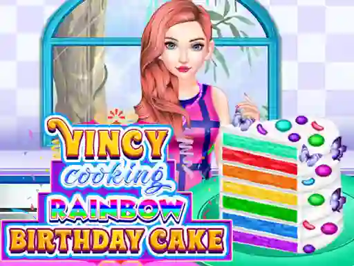 Jwèt Vincy Cooking Rainbow Birthday Cake sou entènèt