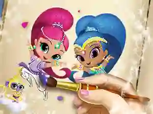 Jwèt Shimmer And Shine Coloring Book sou entènèt