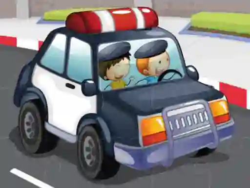 Jwèt Police cars jigsaw sou entènèt