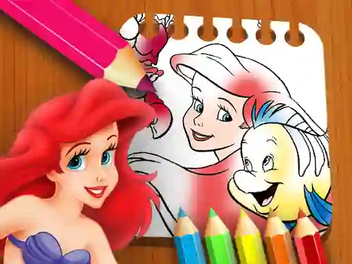 Jwèt The Little Mermaid Coloring Book sou entènèt