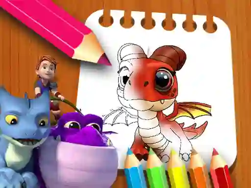 Jwèt Dragon Rescue Riders Coloring Book sou entènèt