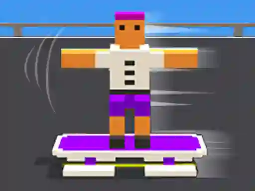 Jwèt Blocky Skater Rush sou entènèt