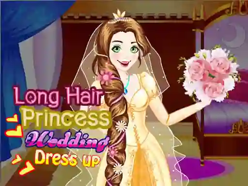 Jwèt Long Hair Princess Wedding Dress up sou entènèt