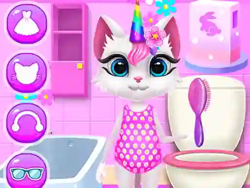 Jwèt Kitty Unicorn Daily Care sou entènèt