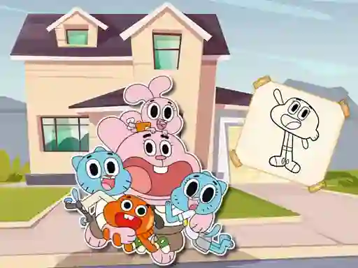 Jwèt World Of Gumball Coloring Game sou entènèt