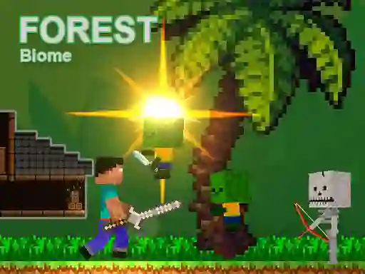 Jwèt Noob vs Zombies - Forest biome sou entènèt