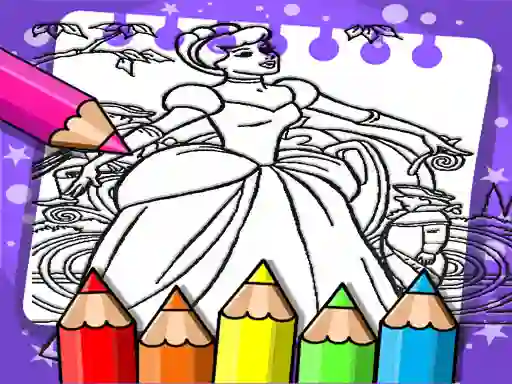 Jwèt Cinderella Color Book sou entènèt