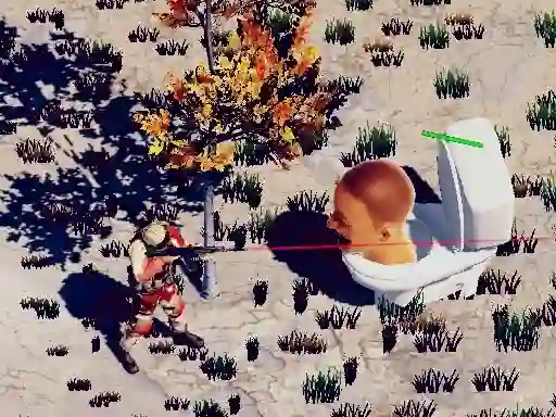 Jwèt TopDown Skibidi Toilet Shooting sou entènèt